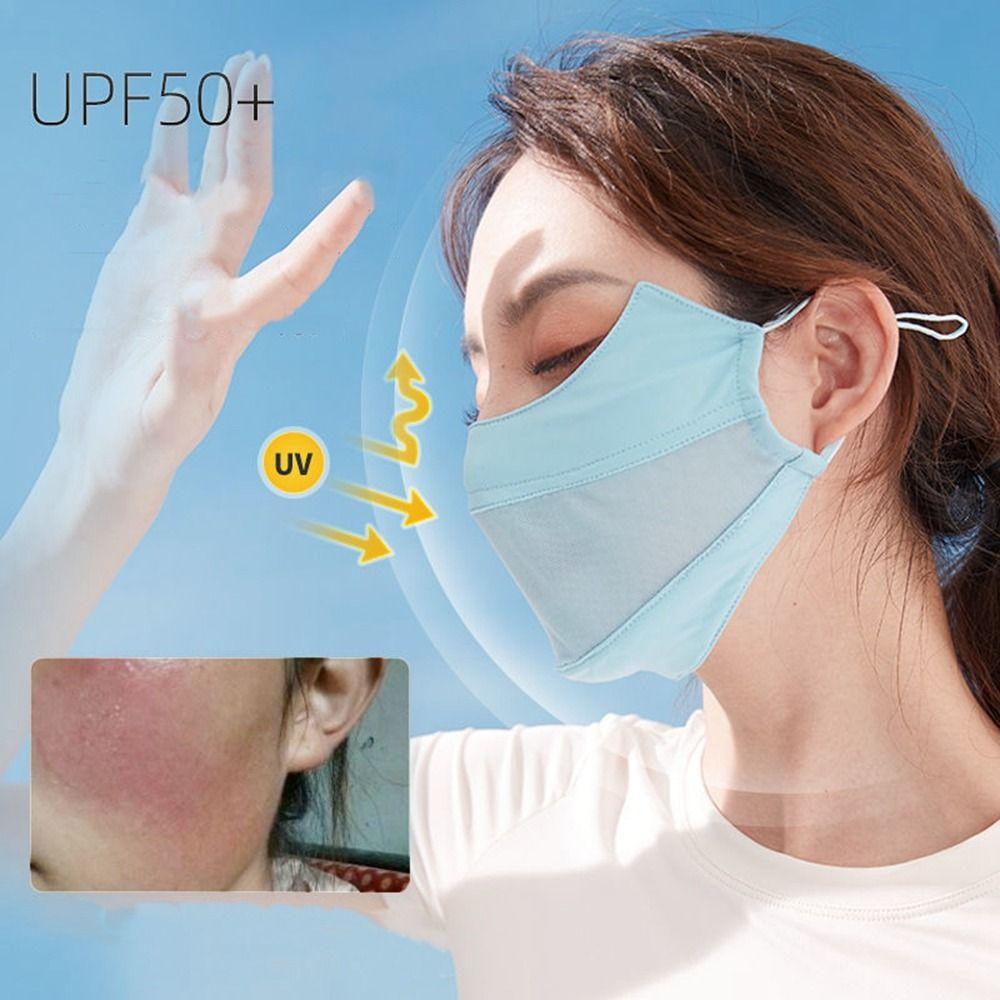 For Men For Women Eye Protection Face Scarves Sunscreen Veil Anti-uv Face Cover Ice Silk Face Scarf
