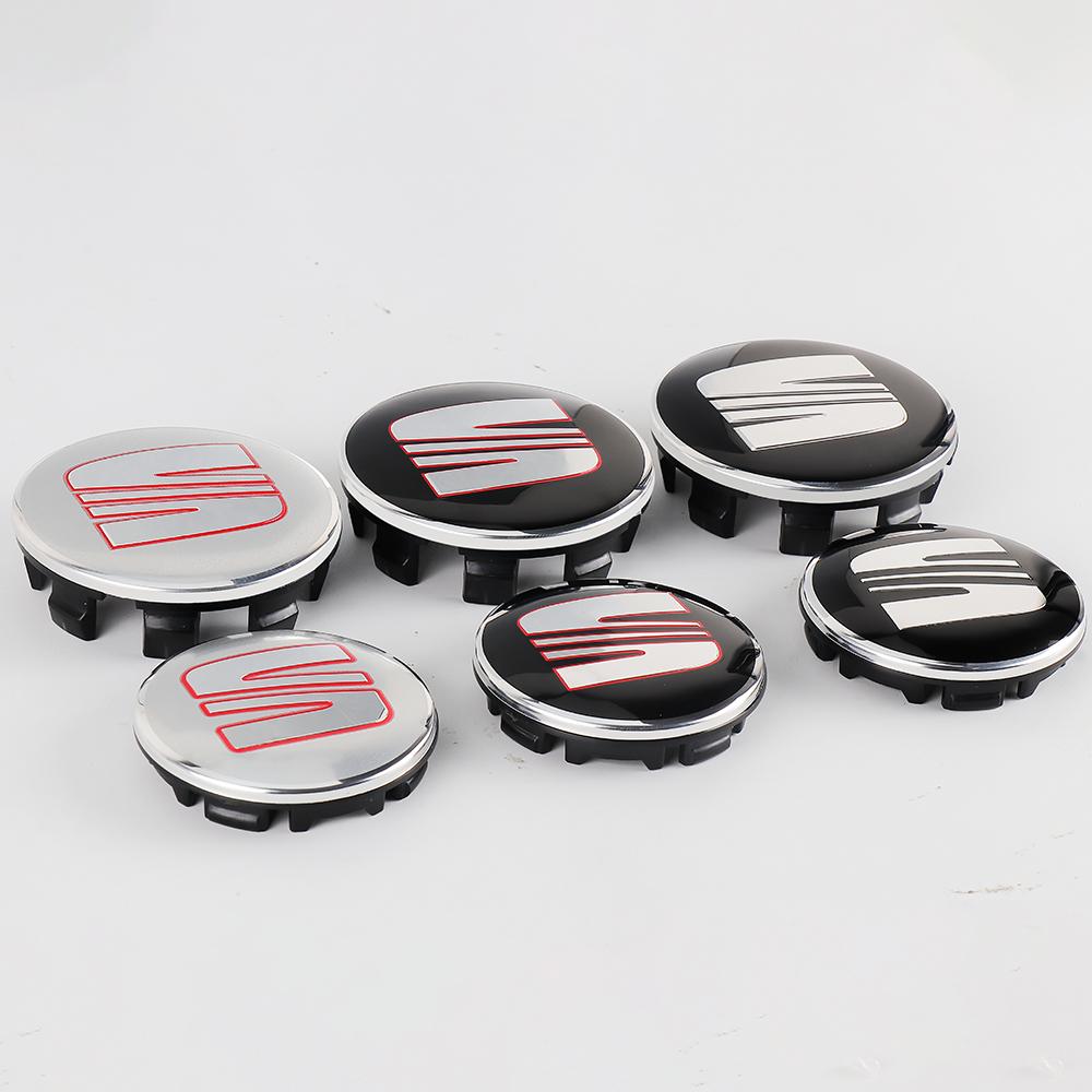 rldf3 4Pcs 55/63MM Wheel Center Hub Caps Rims Cover Badge Car Accessories For Seat Cupra Ateca Ibiza 6f Leon Mk2 FR E-Racer Formentor