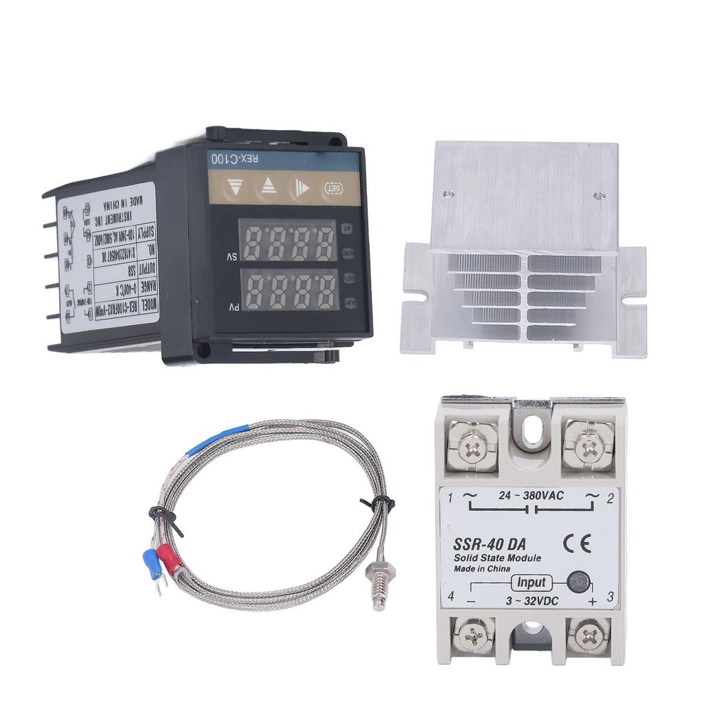 Комплект ПИД-регуляторов температуры 0?400 градусов по Цельсию Водонепроницаемый Высокоточный Регулятор Температуры REX C100 для