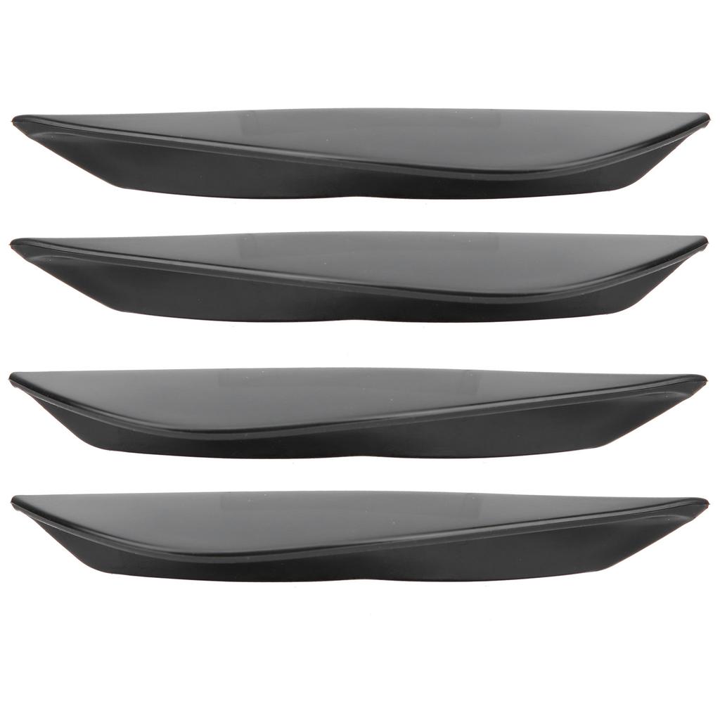 4pcs Front Bumper Air Knife Spoiler Modification Universal Diffuser PVC Paste TypeGlossy Black