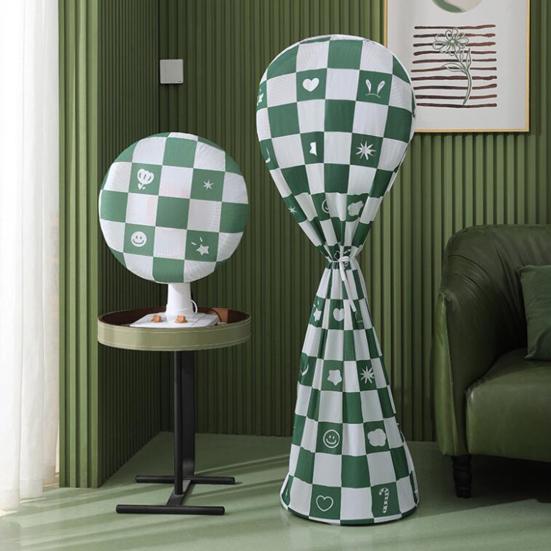 Floor Fan Dust Cover Washable & Reusable Long/Short Style Electric Fan Dust Protective Cover Moisture-Proof Dustproof Soft PEVA Printed Dust