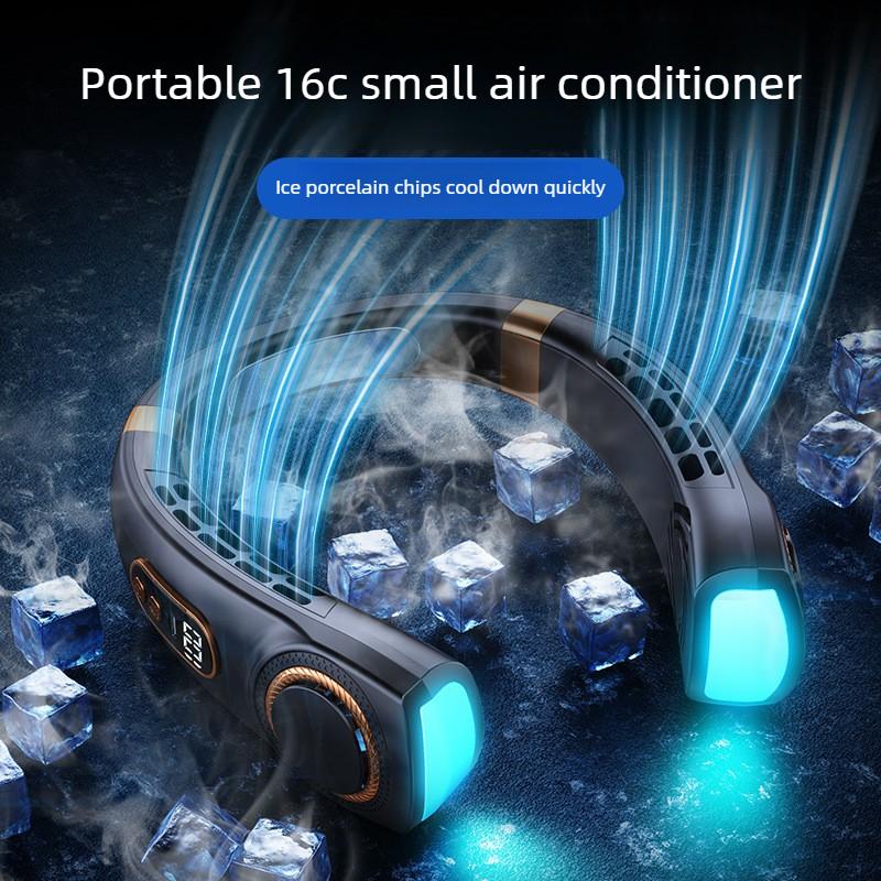 XiaomiWearable Neck Fan Bladeless Rechargeable Hands Free 5 Speed Ultra Quiet USB Type C Flexible Neckband With colorful lights
