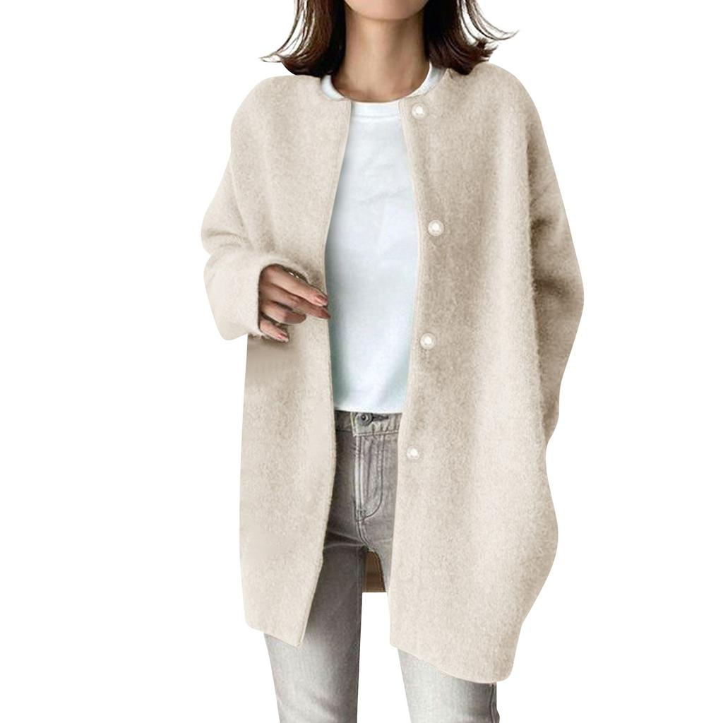 Women's Warm Printed Button Coat Lightweight Coat Coat