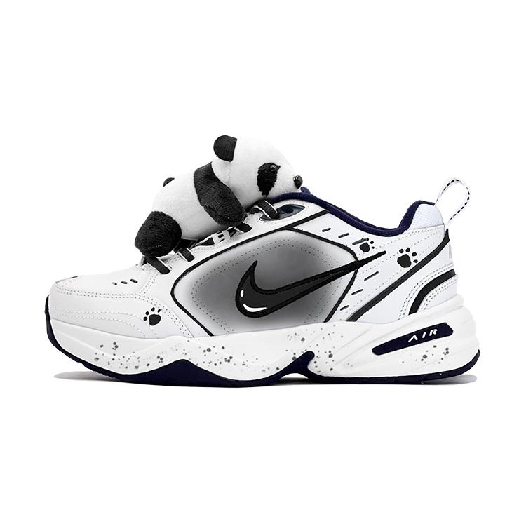 Nike Air Monarch 4 Синтетическая кожа, Кожа Низкие Кроссовки на толстой подошве Унисекс Белый Черный 415445-102(TeamS-S-BOX)