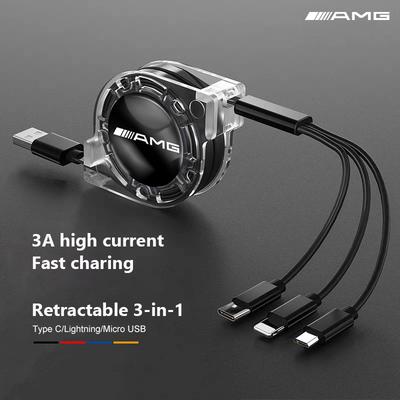 3-в-1 Micro USB Type C Зарядный кабель Мульти-зарядное устройство Провод Для Mercedes Benz AMG GLE GLC GLB GLS CLA CLE CLS GLA W206 W205 W204