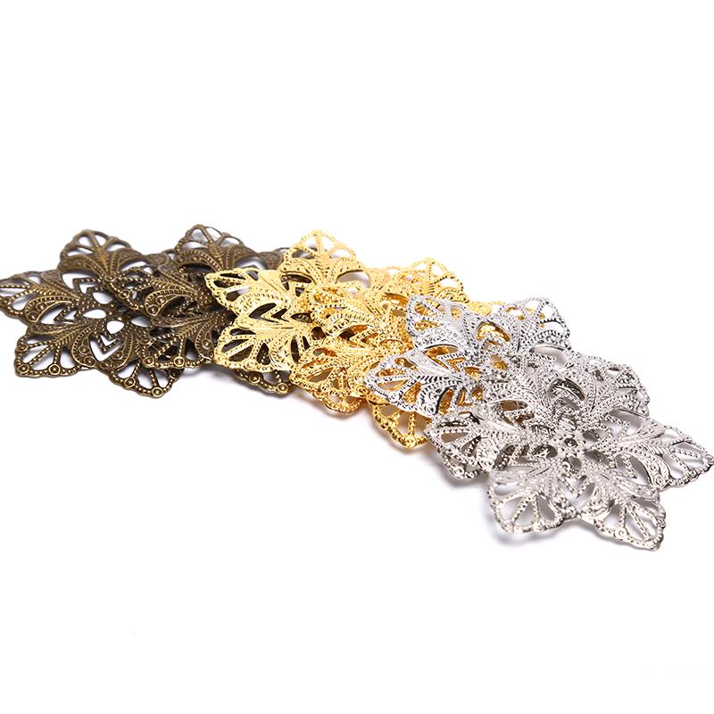 10шт филигранные цветочные обертывания разъем металлические подвески ремесло Diy ювелирные изделия