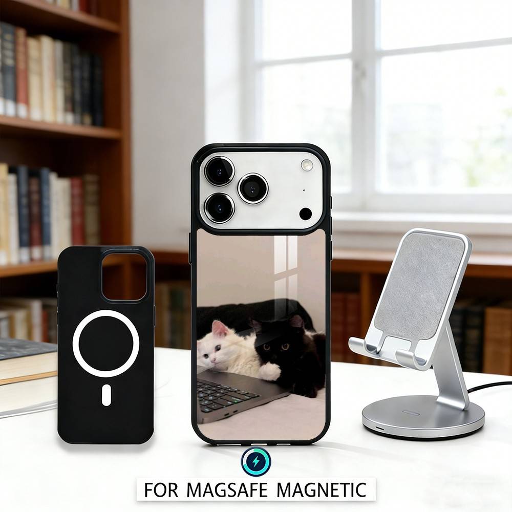 F-Пушистый и C-Милый Чехол для Телефона с Кошкой Магнитный Для iPhone17 16 15 14 13 12 Pro Max Для Magsafe Беспроводной Зарядки Чехол