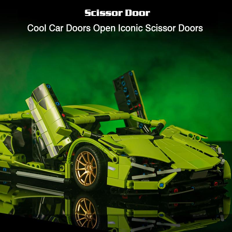 1280 шт. Технический 1:14 Sian Lamborghini, спортивные автомобили, строительные блоки, MOC, городской скоростной автомобиль, сборные кирпичи, игрушки для детей, мальчиков