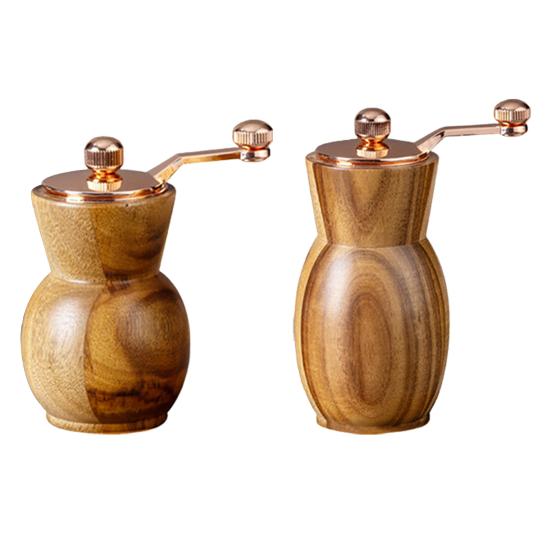 Ручная мельница для перца, современная ручная мельница с корпусом из акации, металлической ручкой, керамическими лезвиями, ретро-мельница для соли для кухни