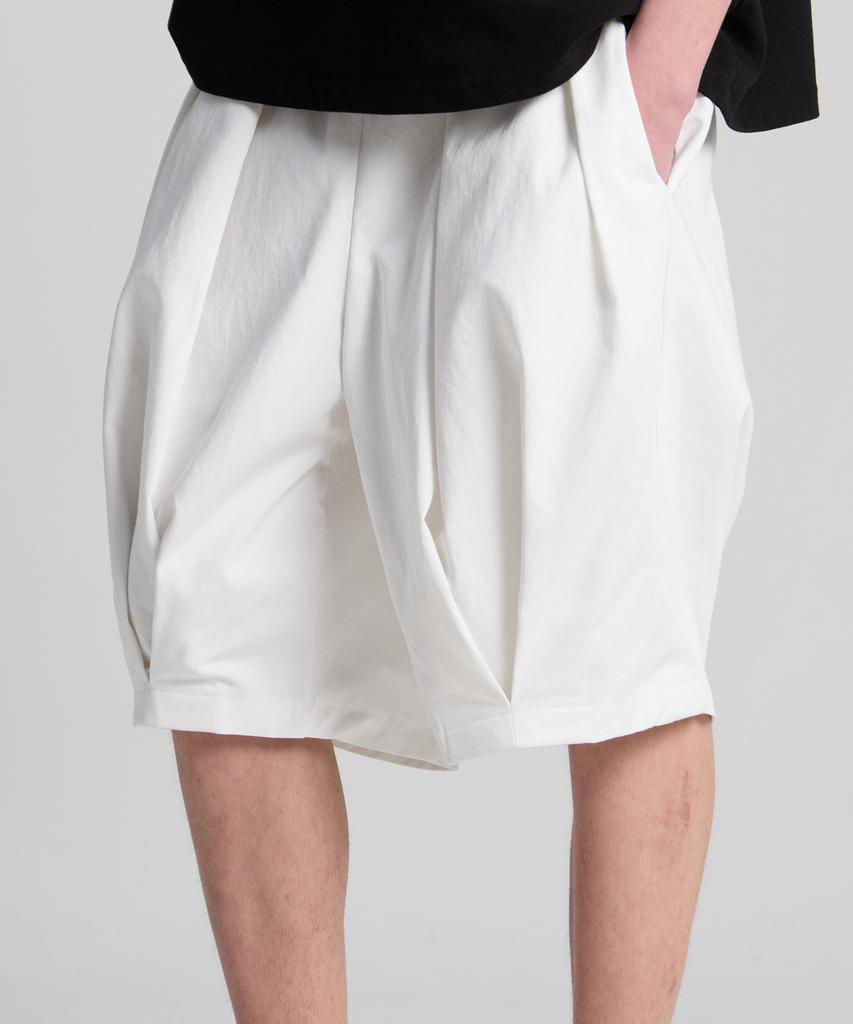 TENER Open Balloon Bermuda Cotton Pants White
