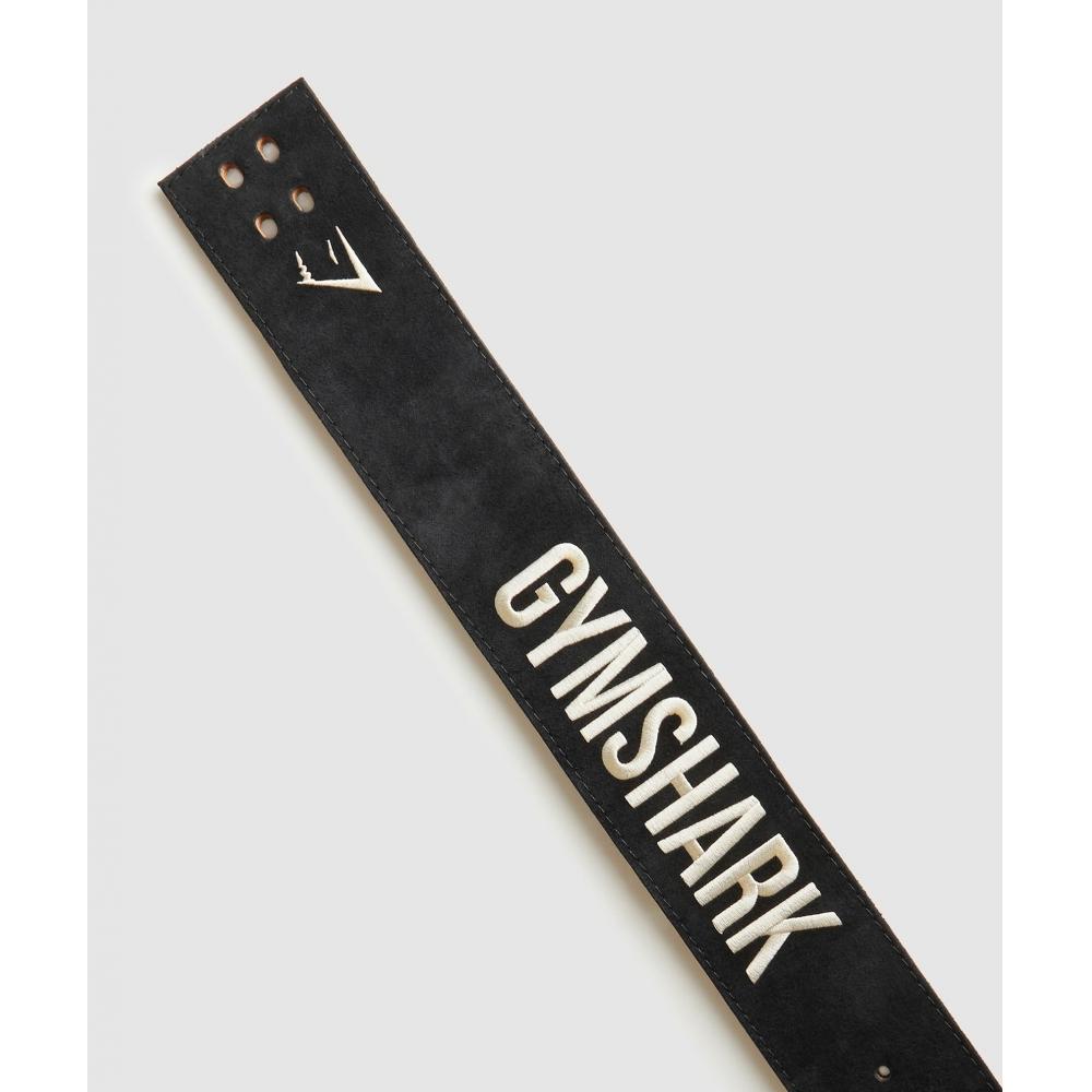 Gymshark Ремень для подъема рычага черный экрю белый I3a5m Bcch