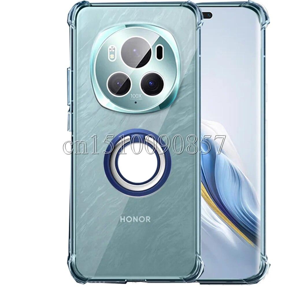Для Huawei Honor Magic 6 Pro Magic6 Pro Lite магнитное кольцо-держатель-подставка Мягкая подушка безопасности чехол для Honor Magic 6pro 5lite противоударный прозрачный силиконовый чехол