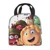Maya The Bee With Flowers Cartoon Insulated Lunch Bags Food Bag Portable Thermal Cooler Lunch Boxes For Picnic