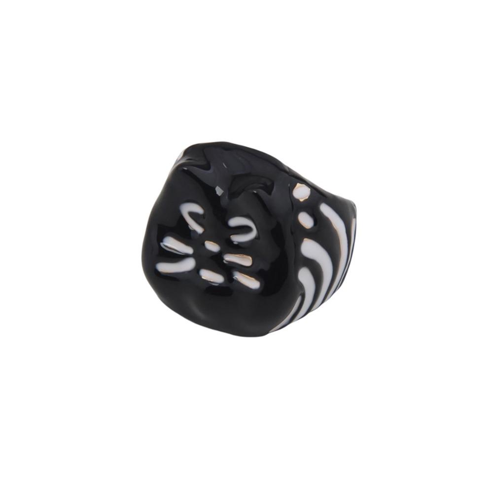 Korean Style Painting Ring Jewelry Accessories Chunky Enamel Ring Retro Drip Oil Cat Ring  Women