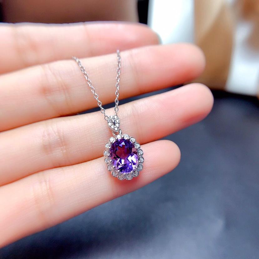 BELLA BOX Новая корейская версия Temperament Oval Amethyst Color Treasure Open Ring Womens Fashion Cuestionary Cushion Set Jewelry