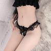 Pearl Lace Open Crotch Thong – Women's Low Waist Temptation Lingerie