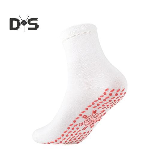 1 пара носков с подогревом, сохраняющих тепло ног 24 часа, силиконовые подошвы, средней длины, высокоэластичные, однотонные спортивные носки, удобные носки для холодной погоды