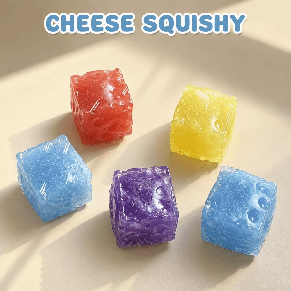 Super Soft Cheese Squeezed Cube Non Rebound Fidget Toy Novelty Cheese Squishy Toy Office Desk Toy