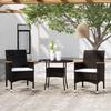 VidaXL 3-Piece Garden Dining Furniture Patio Dining Set Table and Chairs Outdoor Lounge Set 3058484