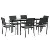 VidaXL Garden Dining Set 7 Pcs Cushions Woven Resin Steel 3187026