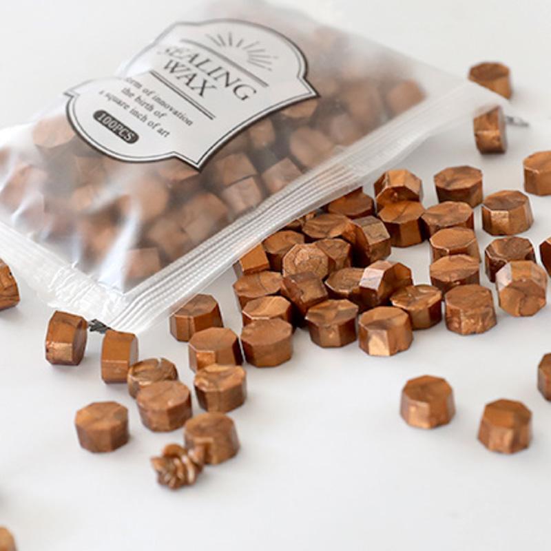 100Pcs/Bag Wax Particles Delicate Fire Lacquer Seal Color Random Colour Macaron Color Bagged Sealing Wax Octagonal Shape