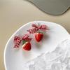 Ins Sweet Bow Ribbon Акриловые Серьги-подвески в виде клубничного торта Качественные серьги-подвески для девушек и женщин Подарок Милые ювелирные изделия