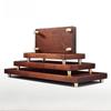 Brass Wooden Mini Board Feet 4Pcs Anti Slip Riser for Jewelry Box Display Tray Small Furniture DIY Craft Use