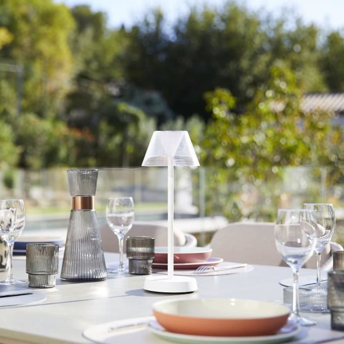 Lampe De Table Sans Fil - LUMISKY - BEVERLY WHITE - H34 Cm - LED Blanc Chaud
