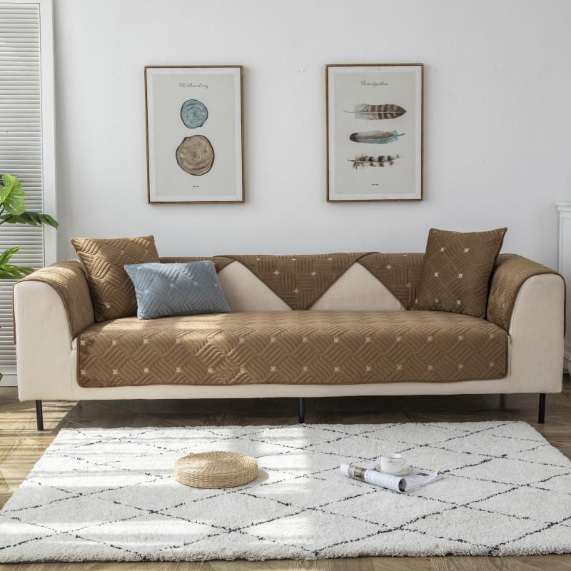 Winter Plush Sofa Cover Non-slip Modern Slipcover Couch Seat Cushion Sofa Towel Sofa Covers For Living Room Home Decor