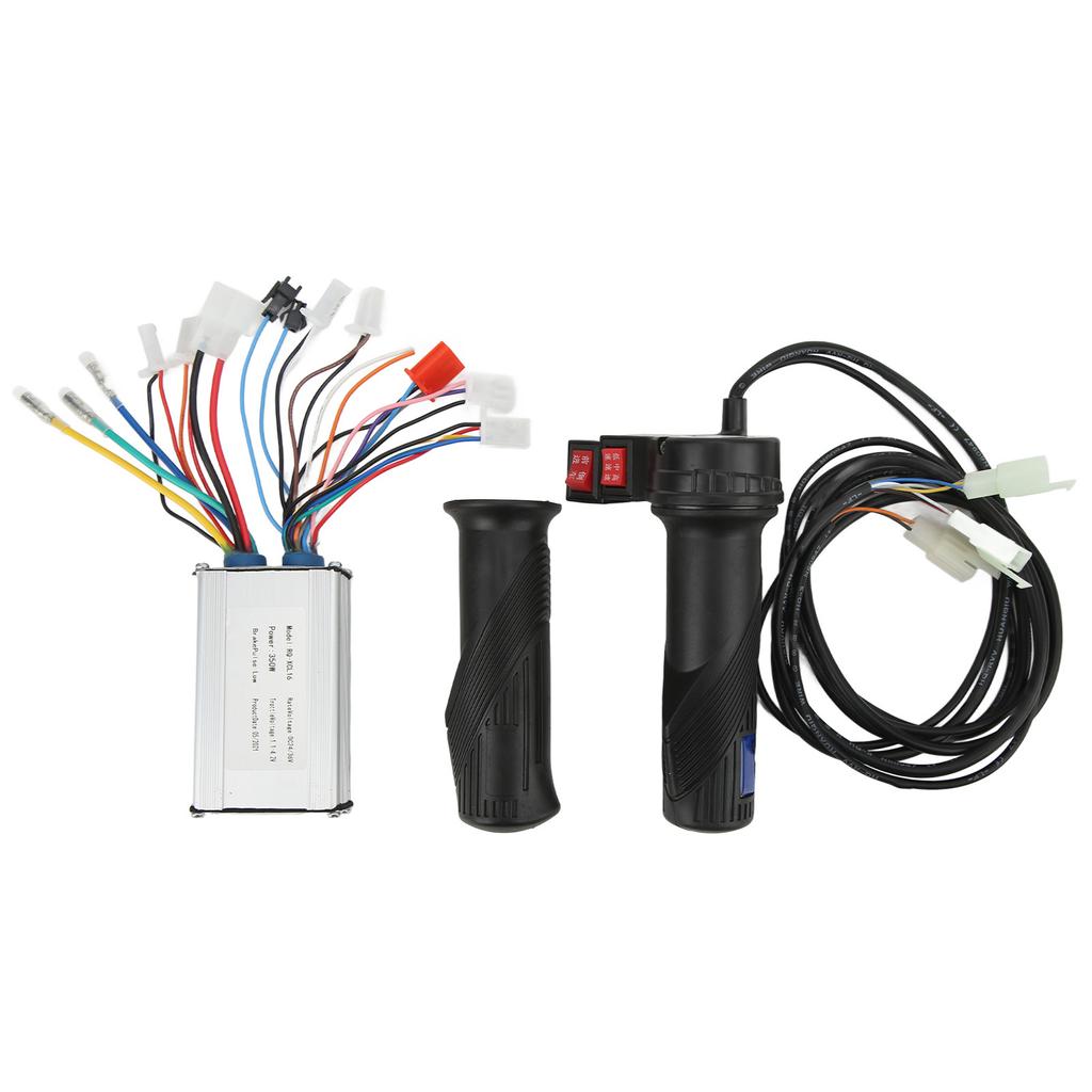 350W Electric Bike Brushed Speed Controller Set with Reverse Function Three Speed Throttle Grip for Upgrade 24V 36V