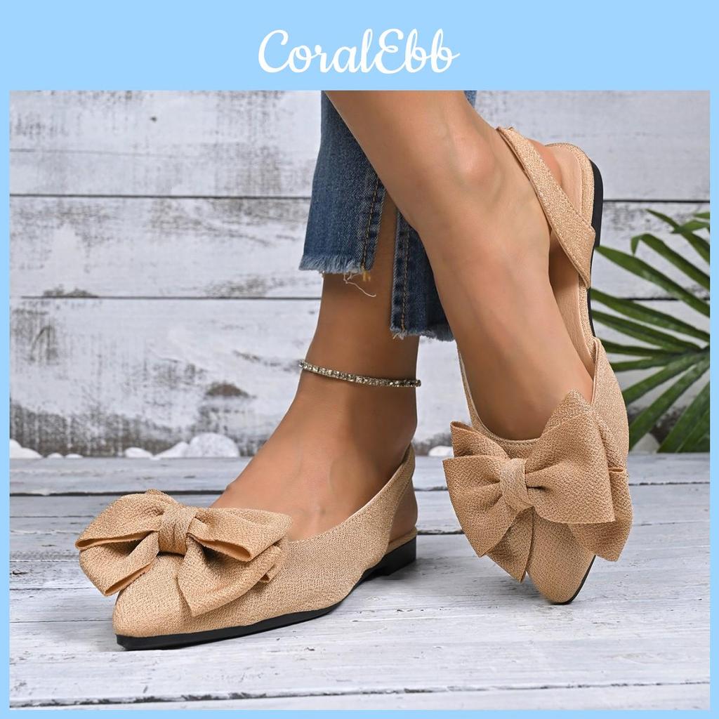 Elegant Butterfly Tie Flat Shoes For Adults Summer Casual Slip On Flat Sandals