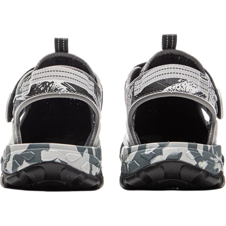 Li Ning Kids Outdoor Comfortable Versatile Non-Slip Shock Absorbing Low-Top Sandals Kids Sandals Black YKEV016-3