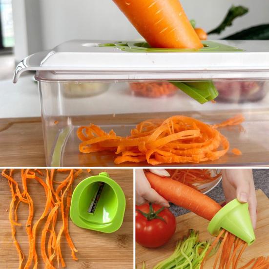 Бытовая овощерезка для овощей Многофункциональная картофелерезка Удобный измельчитель для продуктов с контейнером для сбора