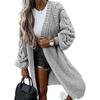 Women's Casual Cardigan Solid Color Loose Long Sleeve Knitted Jacket
