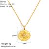 Popular Round Brand Pendant Jewelry Women'S Stainless Steel Gold-Plated Temperament Octagram Pendant Necklace
