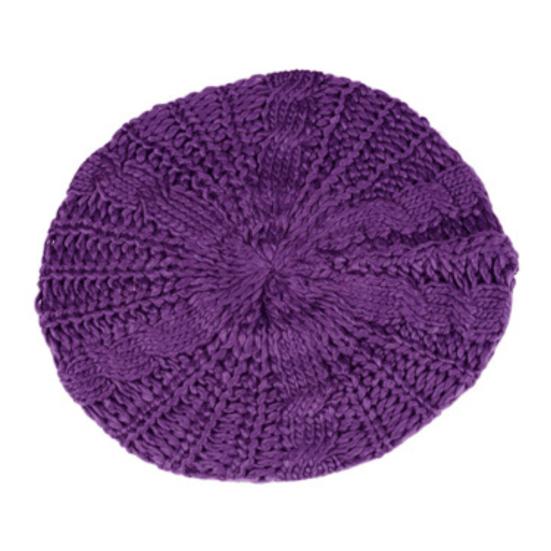 Женская осенне-зимняя шапка вязаная шапочка однотонная эластичная скрученная текстура держится