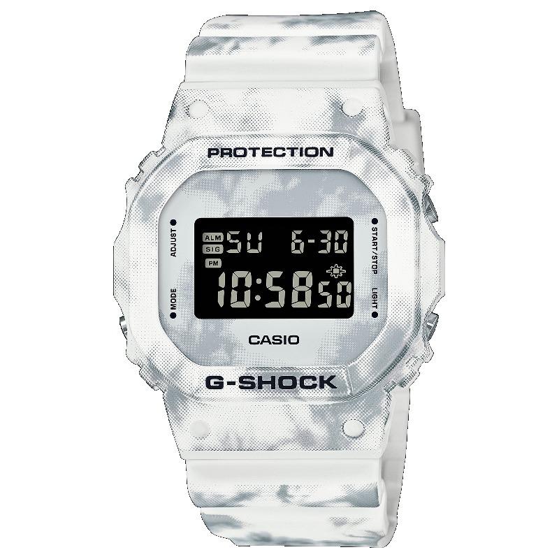 Casio Мужские кварцевые часы с resin-корпусом, водозащитой 200 м, ударопрочностью, будильником DW-5600GC-7