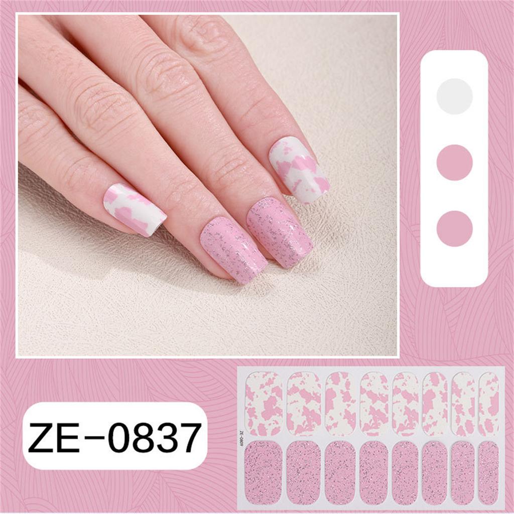 French Tip Gels Nail Strips Glittering Gels Nail Sticker Lovely Nail Polish Strips Gels Nail Wrap Nail Art Sticker