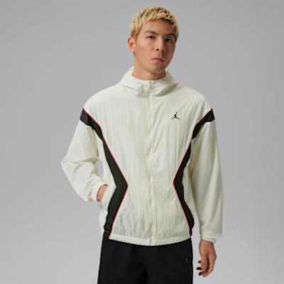 Jordan Jackets Men's White/Sail Black/Black Hooded Non Detachable Mode