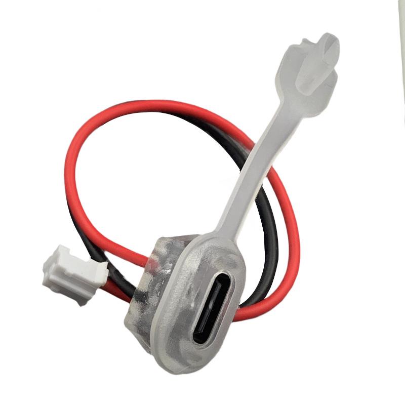 Разъем USB Type-C Female с кабелем, ток 3А, для DIY ремонта настольной лампы, игрушки, зарядный порт, водонепроницаемый USB-разъем.