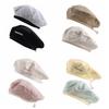Flat Women Beanie Hat Solid Color Octagonal Caps Fashion Double-sided Beret  Girls