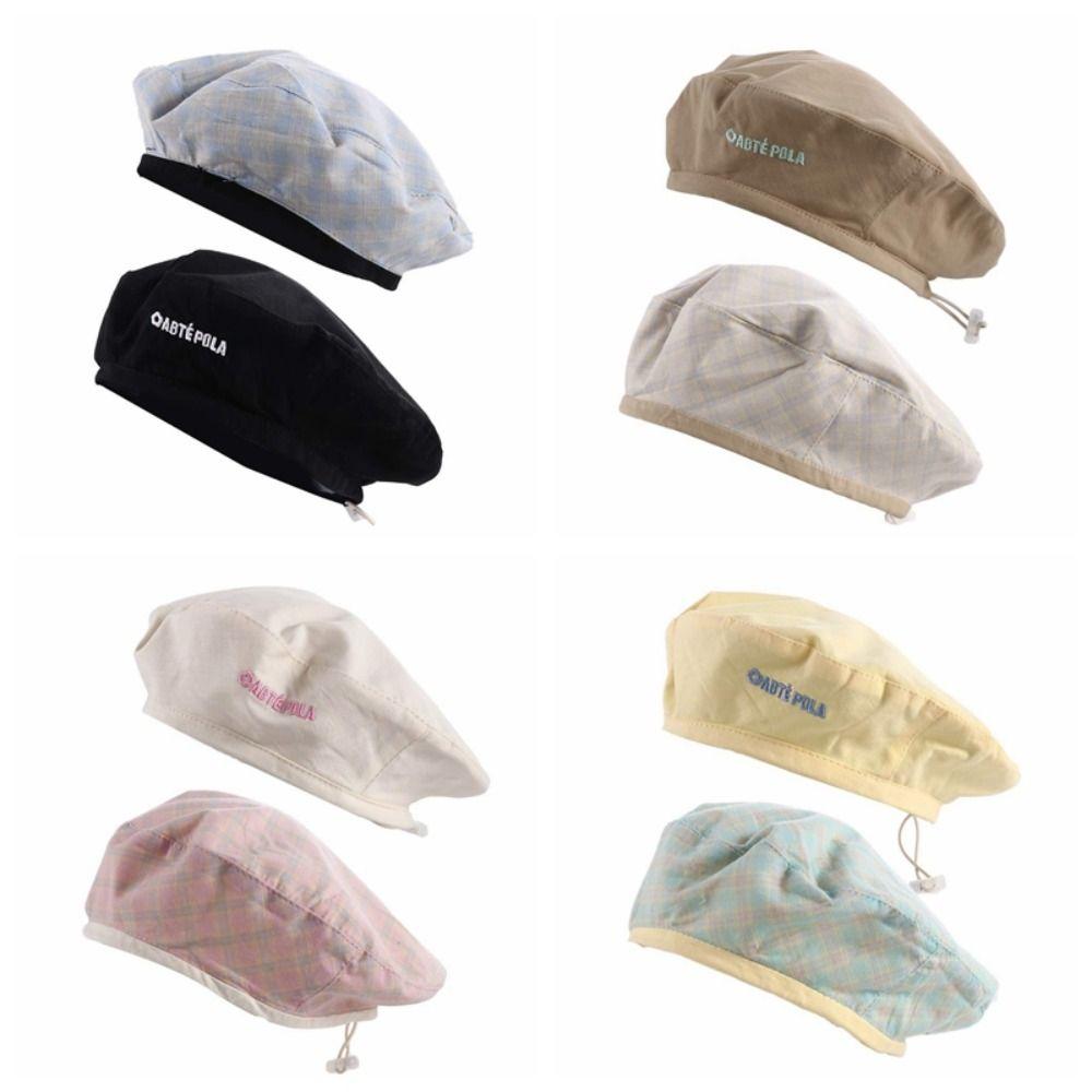 Flat Women Beanie Hat Solid Color Octagonal Caps Fashion Double-sided Beret Girls