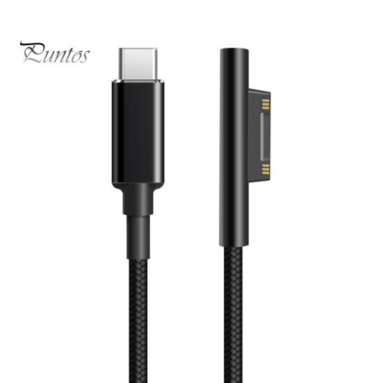 Notebook Charging Cord 65W 15V 4A Laptop Cable Magnetic High Speed PD Charge Type-C Power Adapter Converter for Microsoft Surface Pro 3/4/5/6/Go/Book