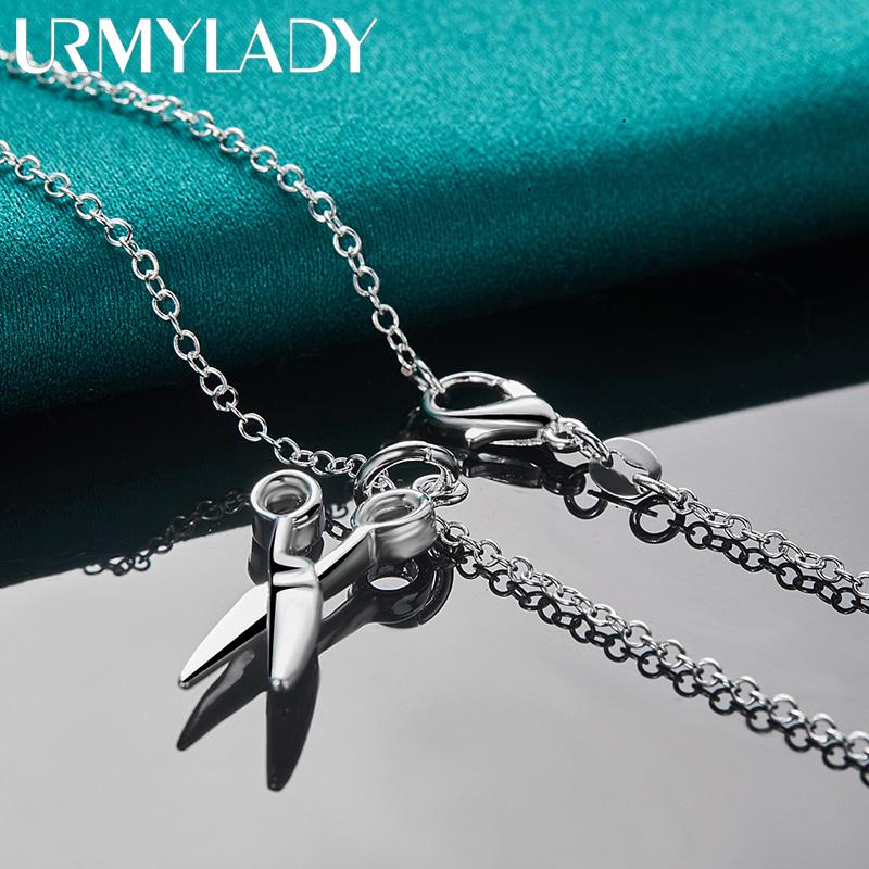 Ожерелье-ножница из стерлингового серебра 925 пробы, 18-дюймовое ожерелье, модные ювелирные изделия