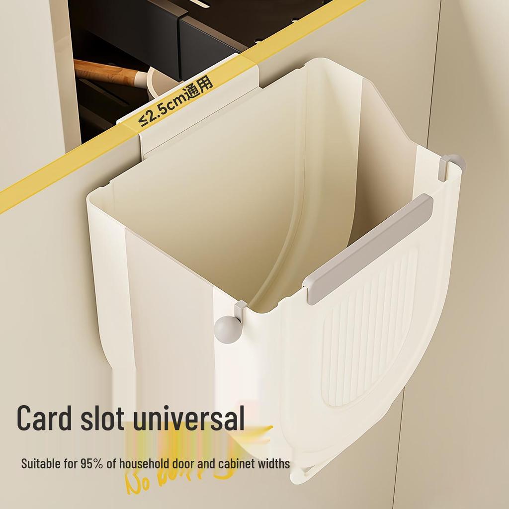 Foldable Wall-Mounted Kitchen Trash Can with Large Capacity