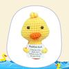 Positive Crochet Yellow Duck Doll with Encouraging Card Emotional Support Handmade Knitting Animal Decoration Ornament