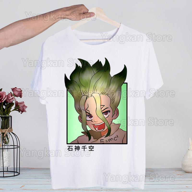Dr Stone Аниме Футболка с короткими рукавами Мужская Мода Бренд Tide Принт Футболка Мужские Топы Футболки Мужская Футболка