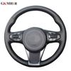 DIY Hand-stitched Black Artificial Leather Car Steering Wheel Cover for Kia Sedona 2015-2019 Sorento