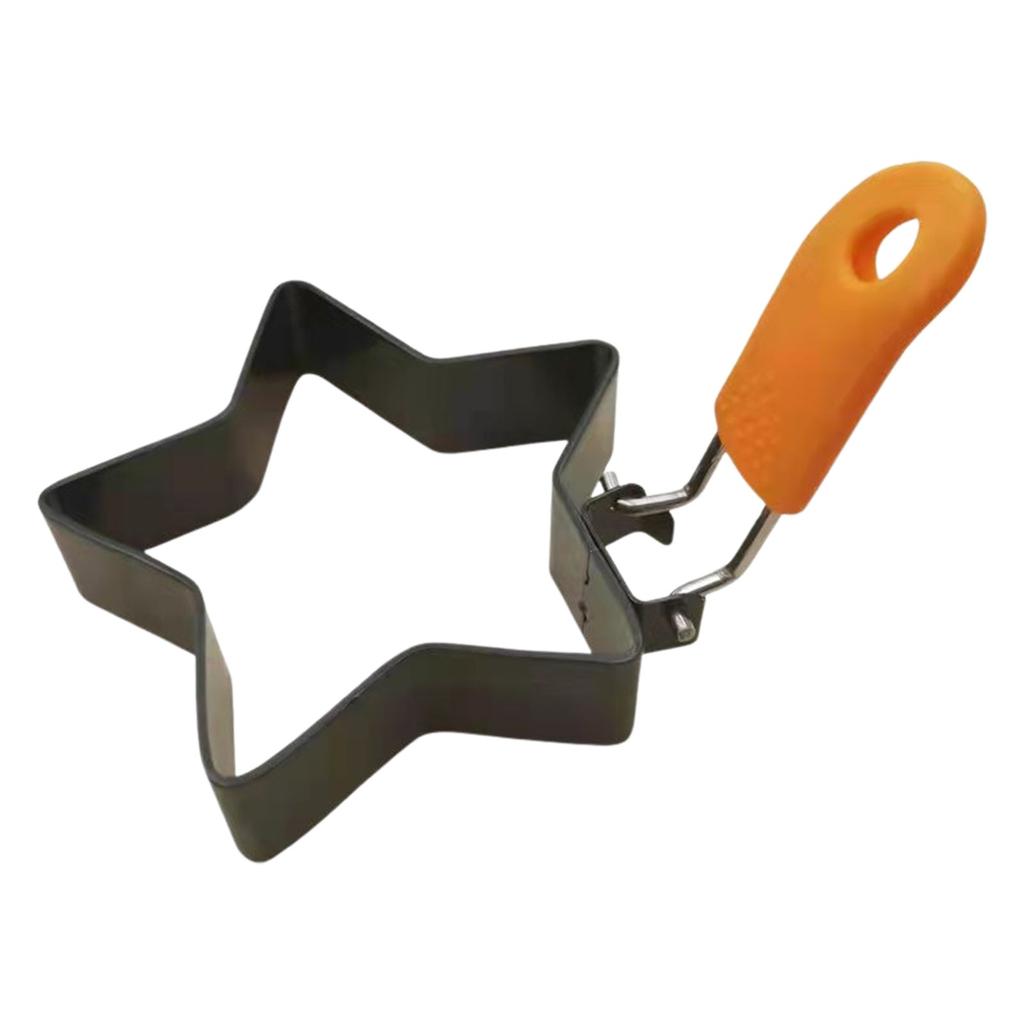 Кольцо для яиц со складной ручкой, кольца для яиц в форме сердца из нержавеющей стали для жарки яиц, английских кексов, приготовления сэндвичей на завтрак, бургеров