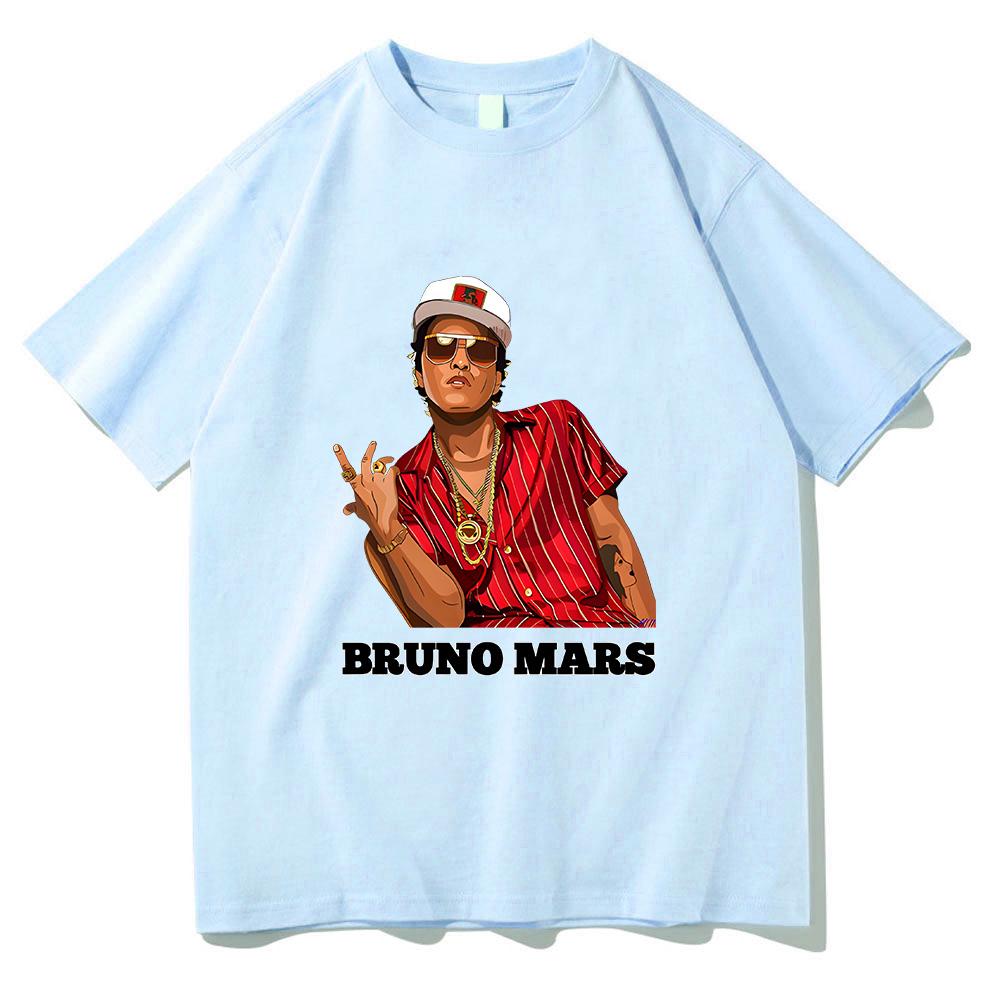 Футболка Bruno Mars с графическим принтом, в корейском стиле, панк-футболка, с коротким рукавом, готическая, с круглым вырезом, футболка, мужская одежда, ретро, мягкая одежда